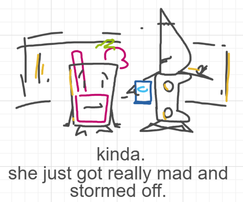 A panel from I've Been Everywhere, Man, episode nine of the Board Boards object show by Furretwalk/WalkingFurret.